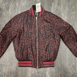 Givenchy Black and Red Patterned Bomber Jacket